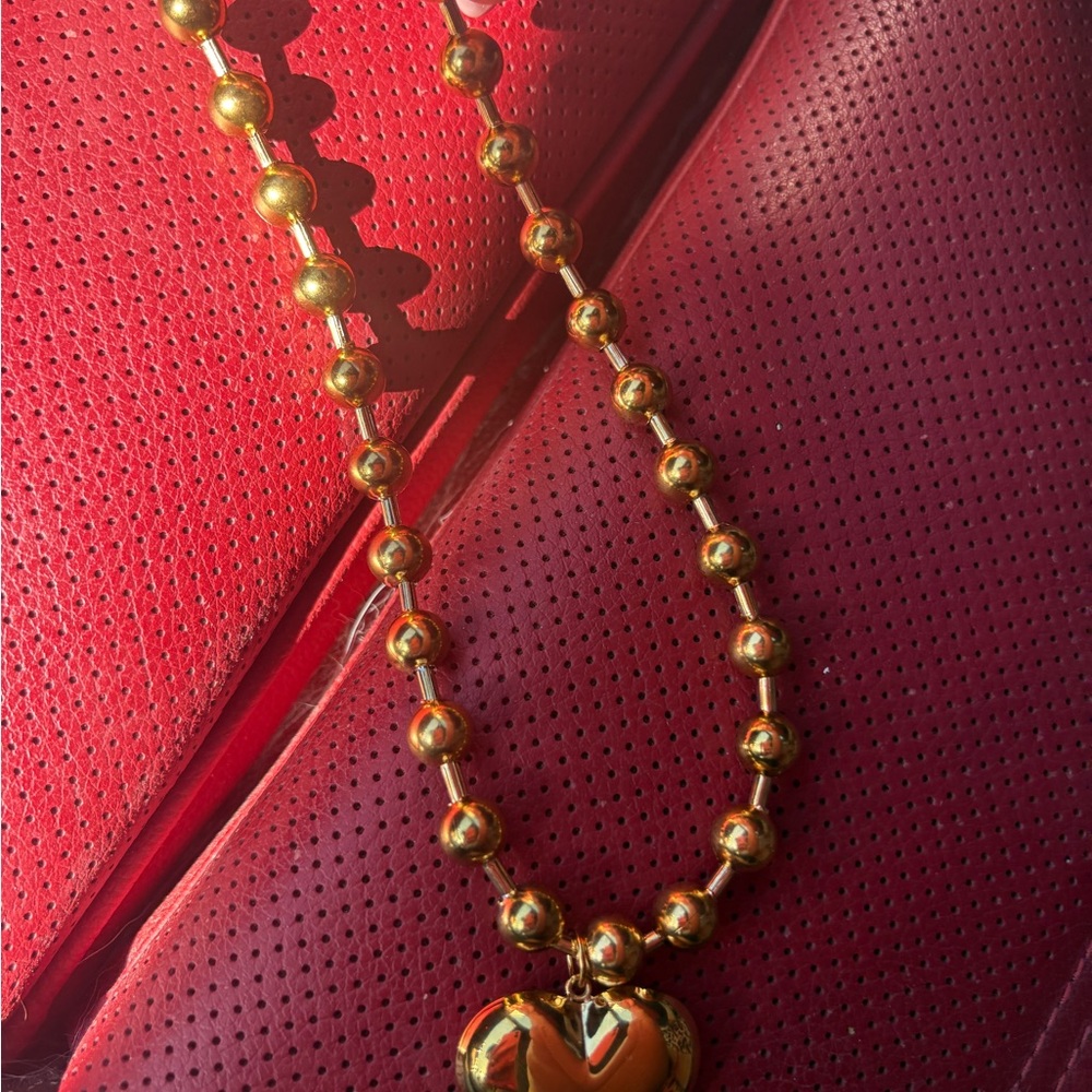 Chunky Gold Heart Necklace - Women Jewelry